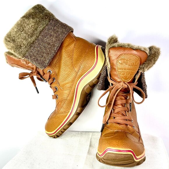 Pajar Leather Insulated Waterproof Faux Fur Snow Boots Women’s Size 7–7.5 - Picture 2 of 16